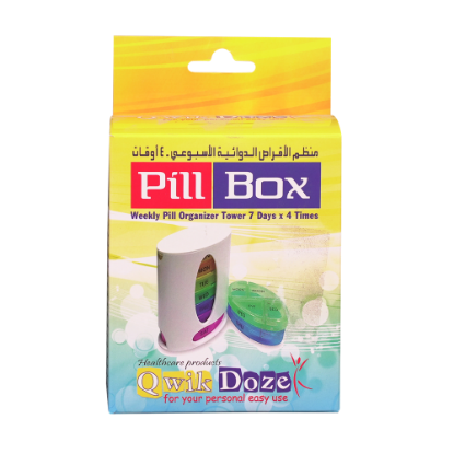 Qwick Dose-tower pill box for 7 dayx4 time-2021